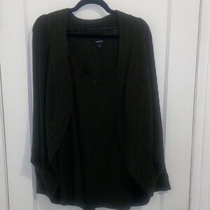 Torrid Green V-Neck Sweater Soft Relaxed Fit